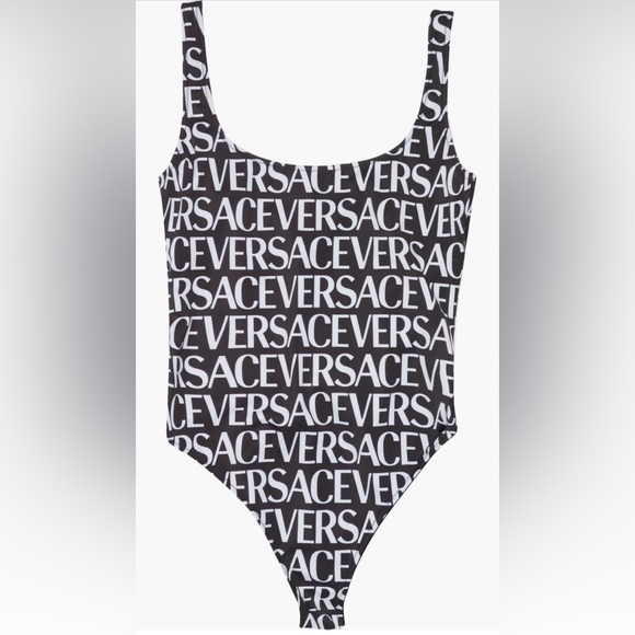 Versace Logo One-Piece Swimsuit, Size 1 fit 2 US, $575 - Picture 7 of 14